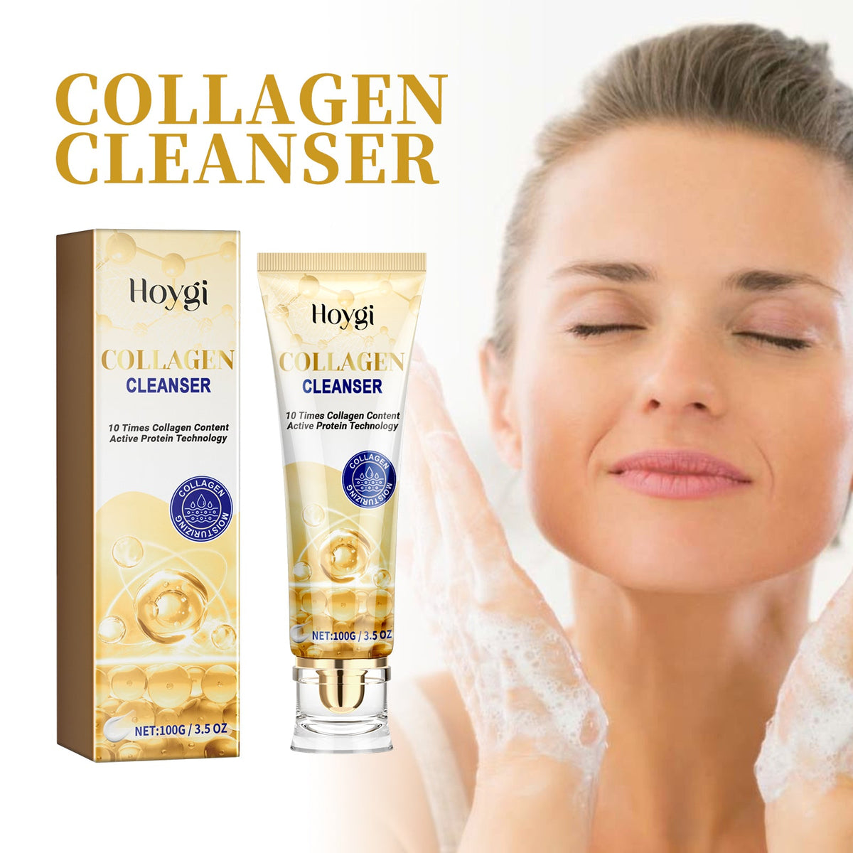 Collagen Cleanser, Moisturizing, Moisturizing And Firming Facial Skin, Cleaning, Anti-Wrinkle, Anti-Aging Eyes