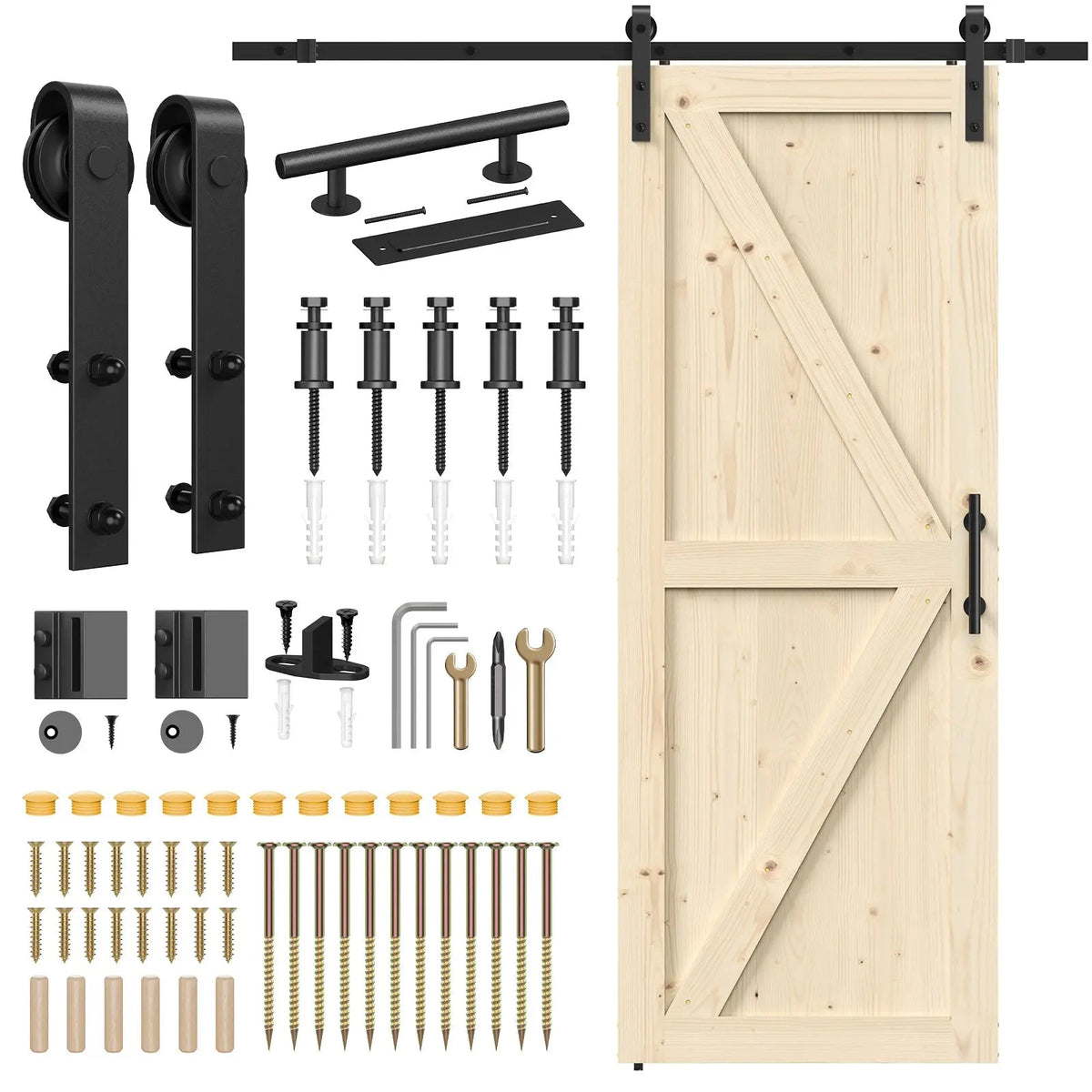 Solid Pine Barn Doors with Track Kit