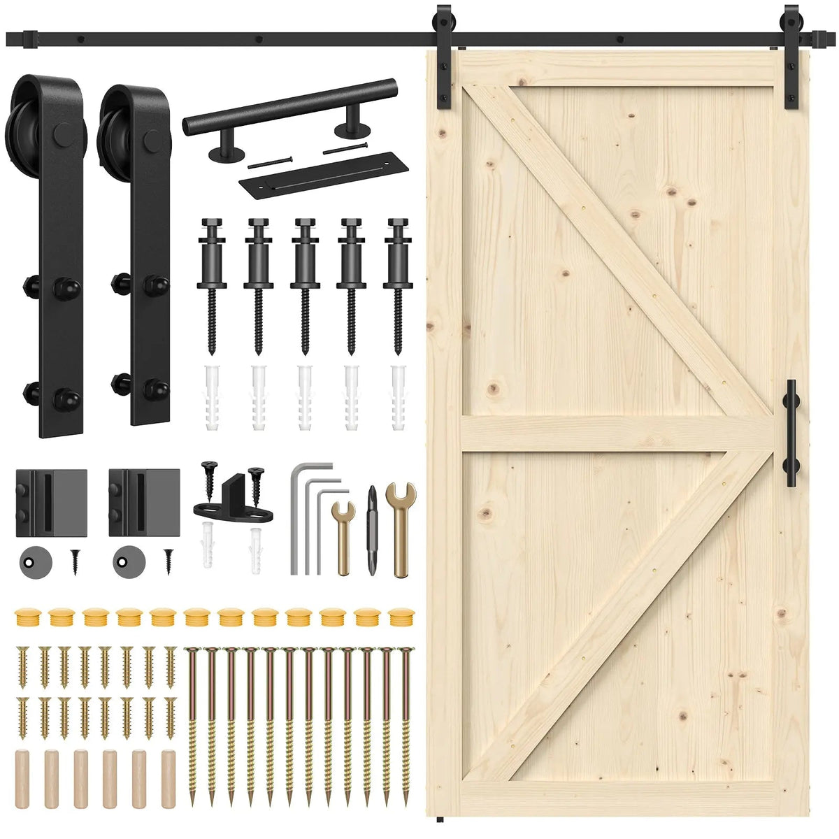 Solid Pine Barn Doors with Track Kit