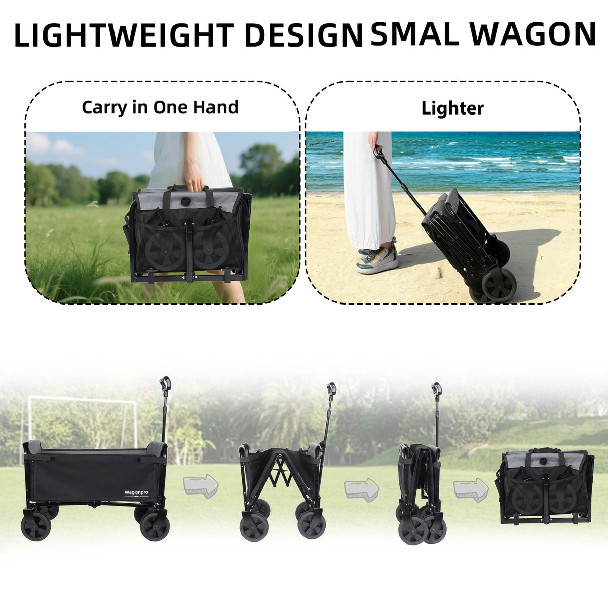 All-in-One Convertible Folding Trolley with Bench Seat - Steel